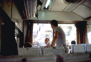 1st class observation car on the train from Colombo to Kandy, Sri Lanka