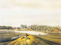 Old Dutch painting giving a view of the Beira Lake