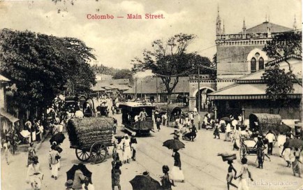 Electric-powered tram operating on Pettah Main Street in the early 1900's