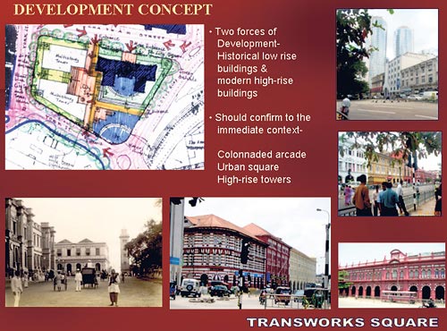 Plans depicting the proposed redevelopment of Transworks Square, Colombo Fort
